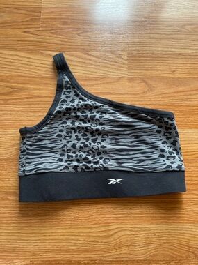 Reebok Animal Print One Shoulder Sports Bra